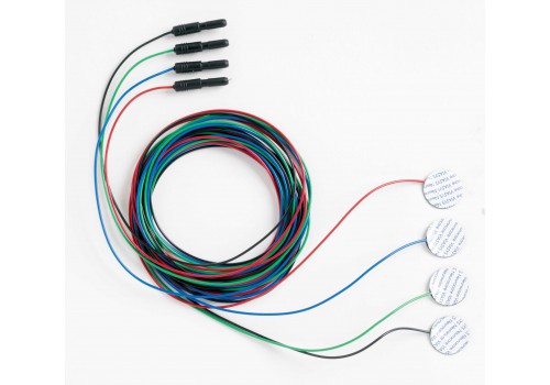 Электроды адгезивные дисковые, кабель 1м,  (4 шт/набор), 15 наборов/уп